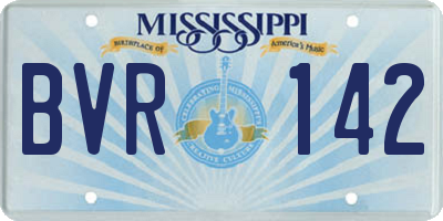 MS license plate BVR142