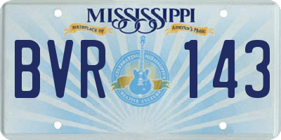 MS license plate BVR143