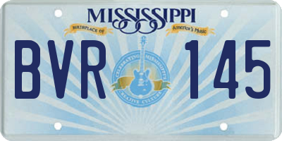 MS license plate BVR145