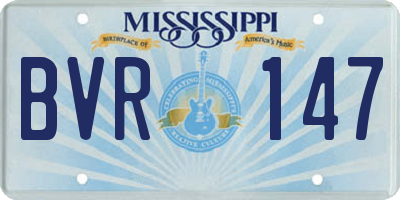 MS license plate BVR147
