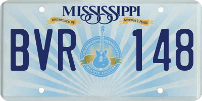 MS license plate BVR148