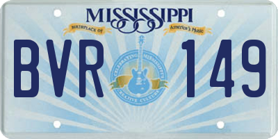 MS license plate BVR149