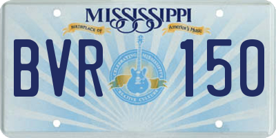 MS license plate BVR150