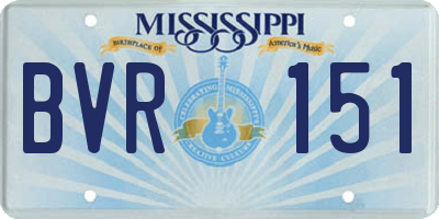 MS license plate BVR151