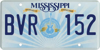 MS license plate BVR152