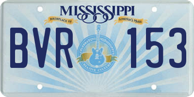 MS license plate BVR153