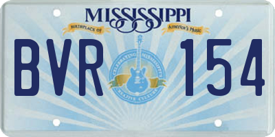 MS license plate BVR154