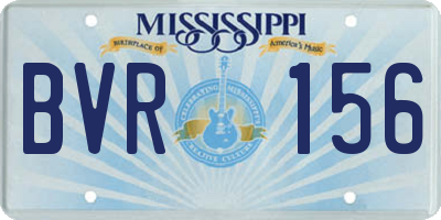 MS license plate BVR156