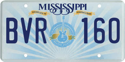 MS license plate BVR160