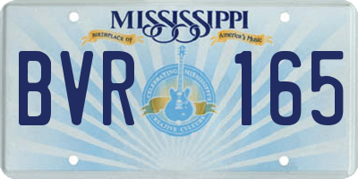 MS license plate BVR165