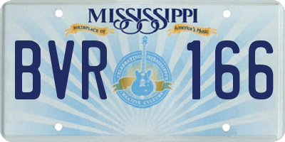 MS license plate BVR166
