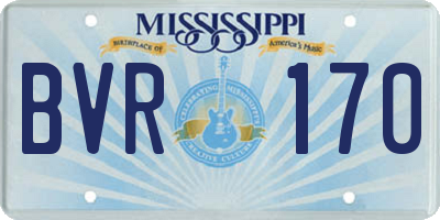 MS license plate BVR170