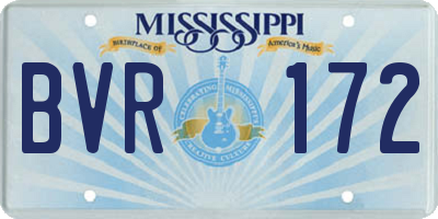 MS license plate BVR172