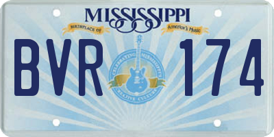 MS license plate BVR174
