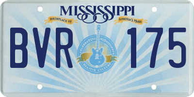 MS license plate BVR175