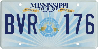 MS license plate BVR176
