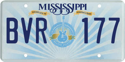 MS license plate BVR177