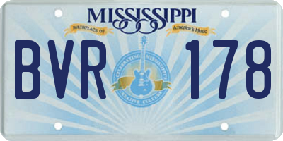 MS license plate BVR178