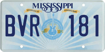 MS license plate BVR181