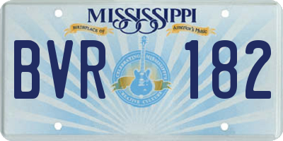 MS license plate BVR182