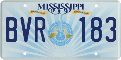 MS license plate BVR183
