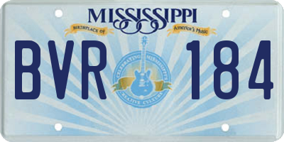 MS license plate BVR184