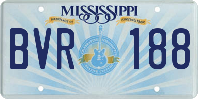 MS license plate BVR188