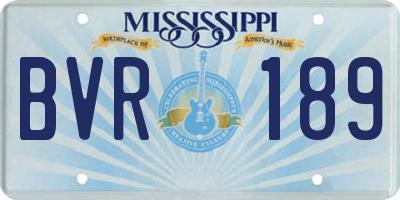 MS license plate BVR189