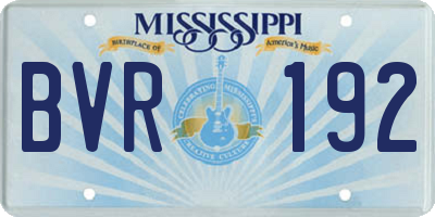 MS license plate BVR192
