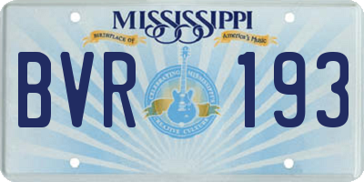 MS license plate BVR193