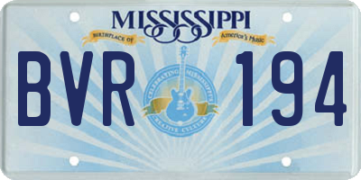 MS license plate BVR194
