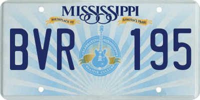 MS license plate BVR195
