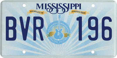 MS license plate BVR196