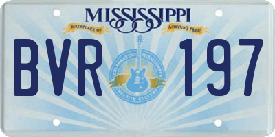 MS license plate BVR197
