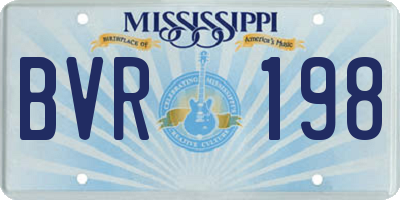 MS license plate BVR198