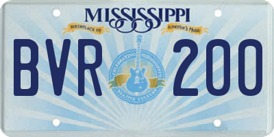 MS license plate BVR200