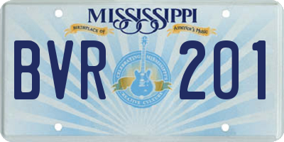 MS license plate BVR201