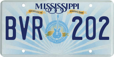 MS license plate BVR202