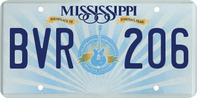 MS license plate BVR206