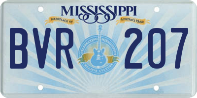 MS license plate BVR207