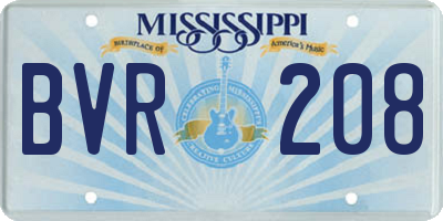 MS license plate BVR208