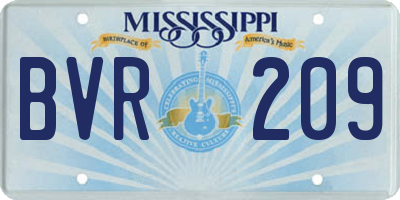 MS license plate BVR209