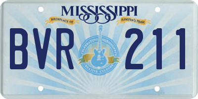 MS license plate BVR211