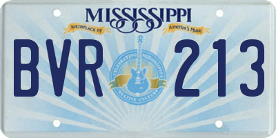 MS license plate BVR213