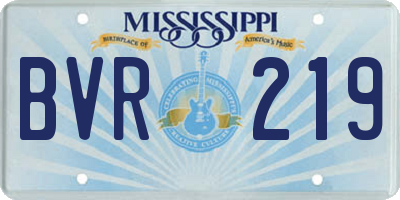 MS license plate BVR219