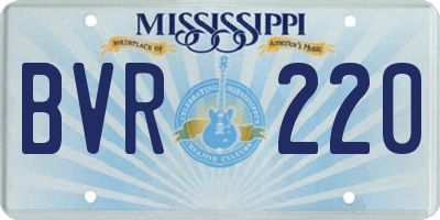 MS license plate BVR220