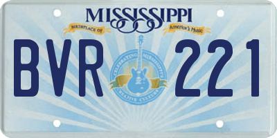 MS license plate BVR221