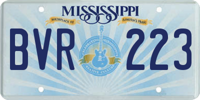 MS license plate BVR223