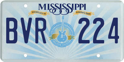 MS license plate BVR224