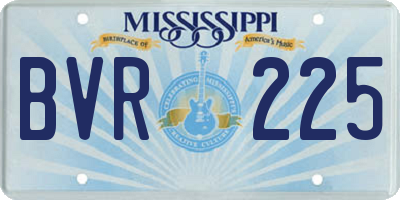 MS license plate BVR225